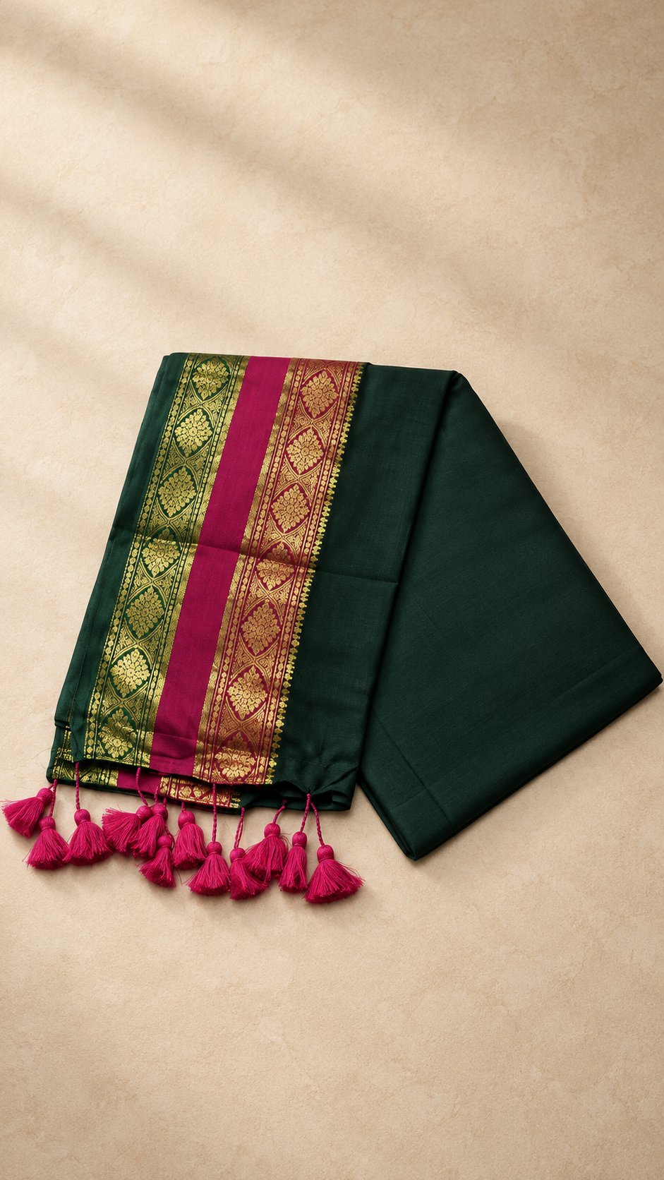 Mulcotton saree - Kanchi Border 120 count